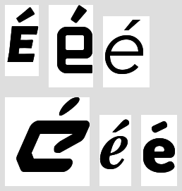 é - LATIN SMALL LETTER E WITH ACUTE (U+E9)